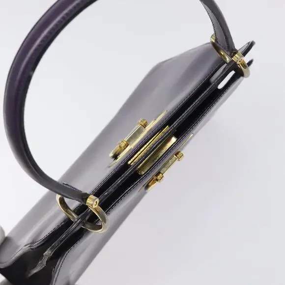 CELINE Hand Bag Leather Purple Gold - Picture 6 of 13